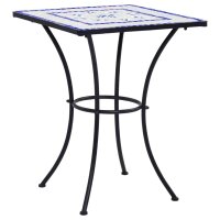 vidaXL Mosaik-Bistrotisch Blau und Wei&szlig; 60 cm Keramik