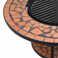 vidaXL Feuertisch Mosaik Keramik Terracotta 68 cm