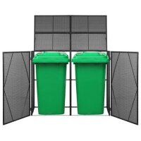 vidaXL M&uuml;lltonnenbox f&uuml;r 2 Tonnen Schwarz 153 x 78 x 120 cm Poly Rattan