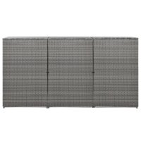 vidaXL Mülltonnenbox für 3 Tonnen Anthrazit 229x78x120 cm Poly Rattan