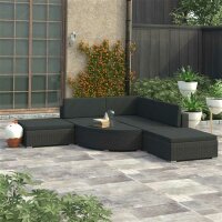 vidaXL 6-tlg. Garten-Lounge-Set mit Auflagen Poly Rattan...