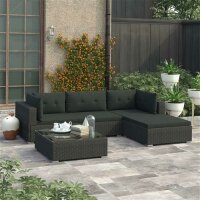 vidaXL 5-tlg. Garten-Lounge-Set mit Auflagen Poly Rattan...