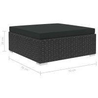 vidaXL 6-tlg. Garten-Lounge-Set mit Auflagen Poly Rattan Schwarz