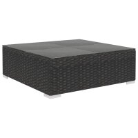 vidaXL 6-tlg. Garten-Lounge-Set mit Auflagen Poly Rattan Schwarz