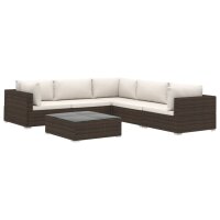 vidaXL 6-tlg. Garten-Lounge-Set mit Auflagen Poly Rattan...