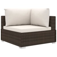 vidaXL 11-tlg. Garten-Lounge-Set mit Auflagen Poly Rattan Braun