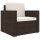 vidaXL 11-tlg. Garten-Lounge-Set mit Auflagen Poly Rattan Braun