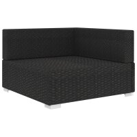 vidaXL Modular-Sofa-Eckteil 1 Stk. + Auflagen Poly Rattan...