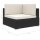 vidaXL Modular-Sofa-Eckteil 1 Stk. + Auflagen Poly Rattan Schwarz