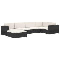 vidaXL Modular-Sofa-Eckteil 1 Stk. + Auflagen Poly Rattan Grau