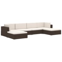 vidaXL Modular-Sofa-Eckteil 1 Stk. + Auflagen Poly Rattan Grau