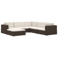 vidaXL Modular-Sofa-Eckteil 1 Stk. + Auflagen Poly Rattan Grau