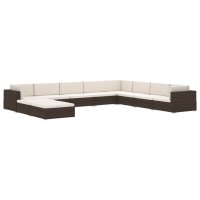 vidaXL Modular-Sofa-Eckteil 1 Stk. + Auflagen Poly Rattan Grau
