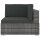 vidaXL Modular-Sofa-Eckteil 1 Stk. + Auflagen Poly Rattan Grau