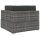 vidaXL Modular-Sofa-Eckteil 1 Stk. + Auflagen Poly Rattan Grau