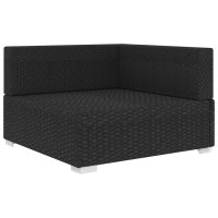 vidaXL Modular-Sofa-Eckteil 1 Stk. + Auflagen Poly Rattan...
