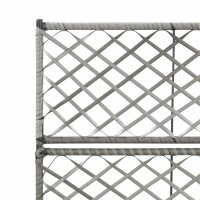 vidaXL Hochbeet mit Rankgitter 2 T&ouml;pfe 58&times;30&times;107cm Poly Rattan Grau