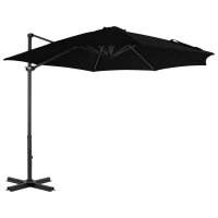 vidaXL Ampelschirm mit Aluminium-Mast Schwarz 300 cm