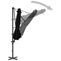 vidaXL Ampelschirm mit Aluminium-Mast Schwarz 300 cm