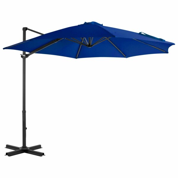 vidaXL Ampelschirm mit Aluminium-Mast Azurblau 300 cm