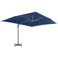 vidaXL Ampelschirm mit Aluminium-Mast 4 x 3 m Azurblau