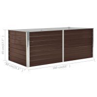 vidaXL Hochbeet 160 x 80 x 45 cm Verzinkter Stahl Braun