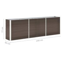 vidaXL Garten-Hochbeet Verzinkter Stahl 240&times;40&times;77 cm Braun