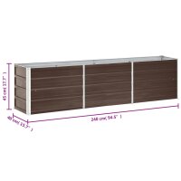 vidaXL Garten-Hochbeet Verzinkter Stahl 240&times;40&times;45 cm Braun