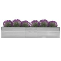 vidaXL Garten-Hochbeet Verzinkter Stahl 400x80x45 cm Grau