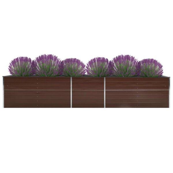 vidaXL Garten-Hochbeet Verzinkter Stahl 400x80x45 cm Braun