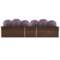 vidaXL Garten-Hochbeet Verzinkter Stahl 400x80x45 cm Braun