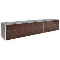 vidaXL Garten-Hochbeet Verzinkter Stahl 400x80x45 cm Braun