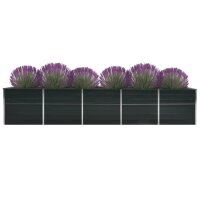 vidaXL Garten-Hochbeet Verzinkter Stahl 400x80x45 cm...