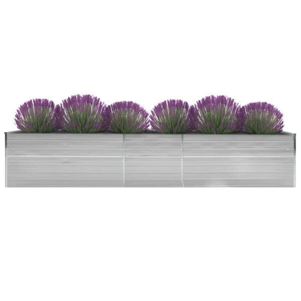 vidaXL Garten-Hochbeet Verzinkter Stahl 400&times;80&times;77 cm Grau