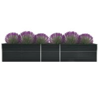 vidaXL Garten-Hochbeet Verzinkter Stahl 400x80x77 cm...