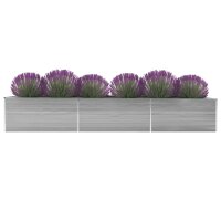 vidaXL Garten-Hochbeet Verzinkter Stahl 480x80x45 cm Grau