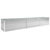 vidaXL Garten-Hochbeet Verzinkter Stahl 480x80x45 cm Grau