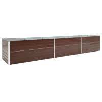 vidaXL Garten-Hochbeet Verzinkter Stahl 480x80x45 cm Braun