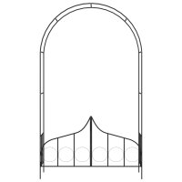 vidaXL Rosenbogen mit Tor Schwarz 138 x 40 x 238 cm Eisen