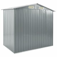 vidaXL Gartenhaus mit Regal Grau 205x130x183 cm Eisen