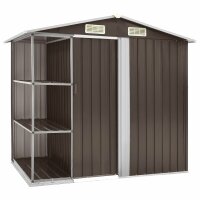 WOWONA Gartenhaus mit Regal Braun 205x130x183 cm Eisen