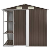 WOWONA Gartenhaus mit Regal Braun 205x130x183 cm Eisen