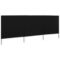 vidaXL 3-teiliges Windschutzgewebe 400 x 80 cm Schwarz