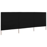 vidaXL 3-teiliges Windschutzgewebe 400 x 120 cm Schwarz