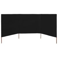 vidaXL 3-teiliges Windschutzgewebe 400 x 120 cm Schwarz