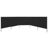 vidaXL 5-teiliges Windschutzgewebe 600 x 120 cm Schwarz