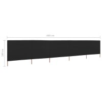 vidaXL 5-teiliges Windschutzgewebe 600 x 160 cm Schwarz