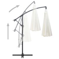 vidaXL Ampelschirm Weiß 3 m Aluminium-Mast