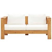 vidaXL Gartensofa mit Kissen 140 cm Akazien Massivholz...