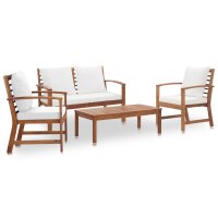 vidaXL 4-tlg. Garten-Lounge-Set mit Auflagen Massivholz Akazie